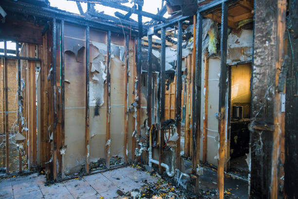 Professional Emergency Fire Damage Restoration technician working in Clarksboro, NJ